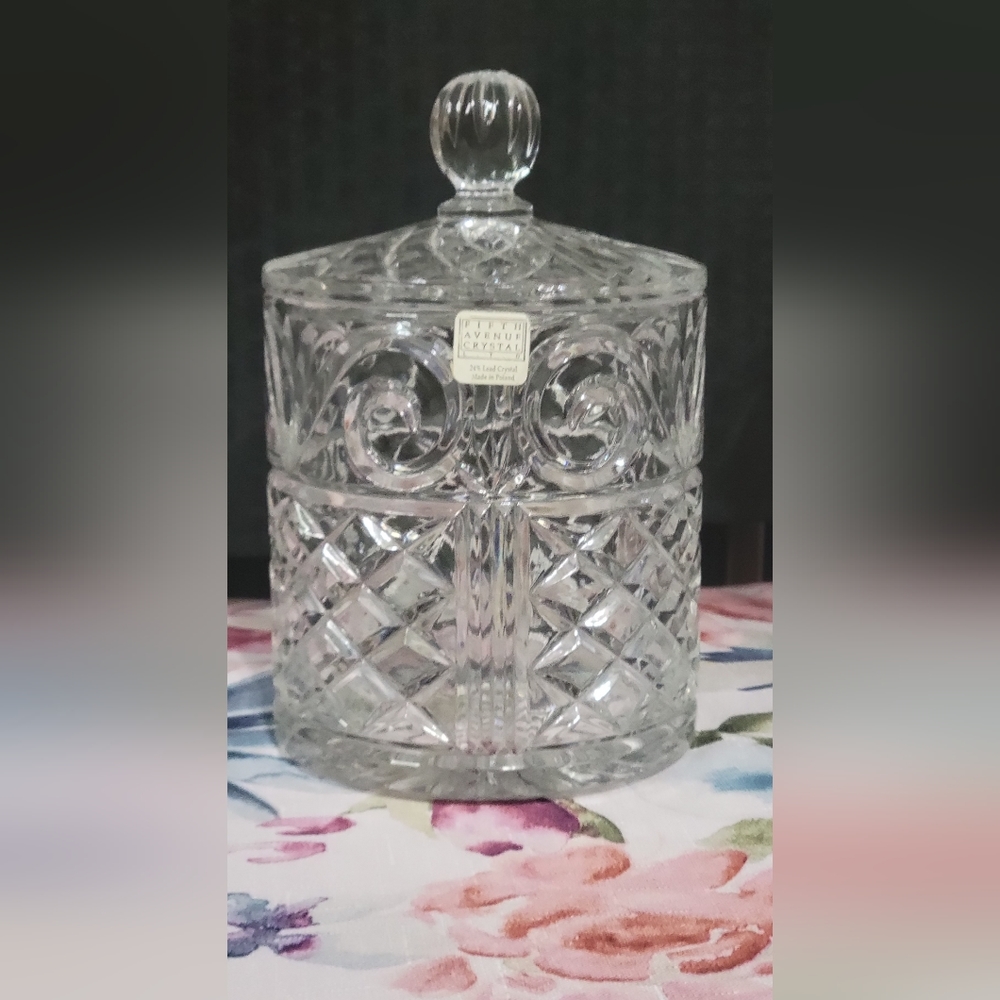 Fifth Avenue Twenty Four Percent Lead Crystal Canister.